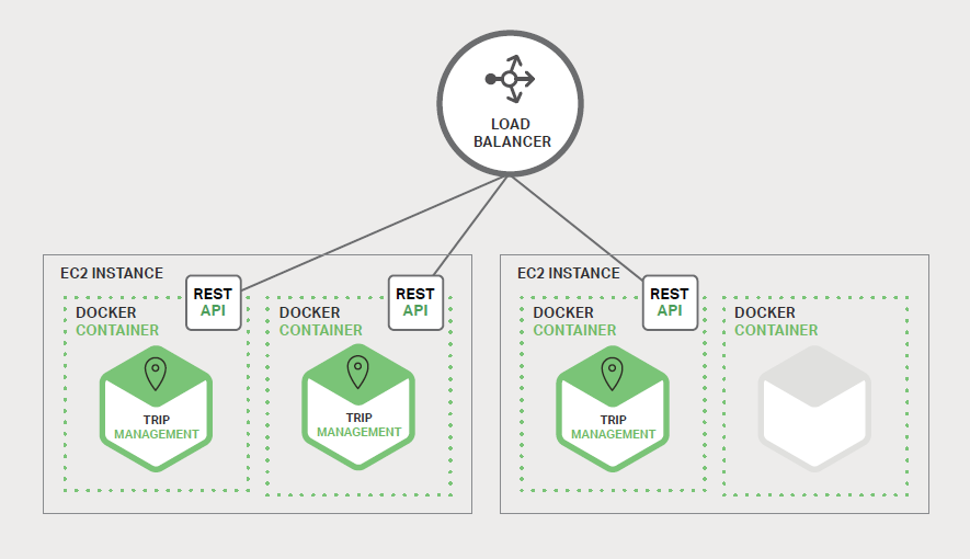 图 1-4、使用 Docker 部署 Trip Management 服务